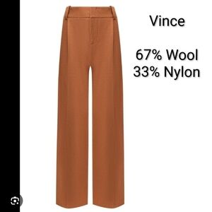 Vince Women's Wide Leg Brown Wool Blend Pants